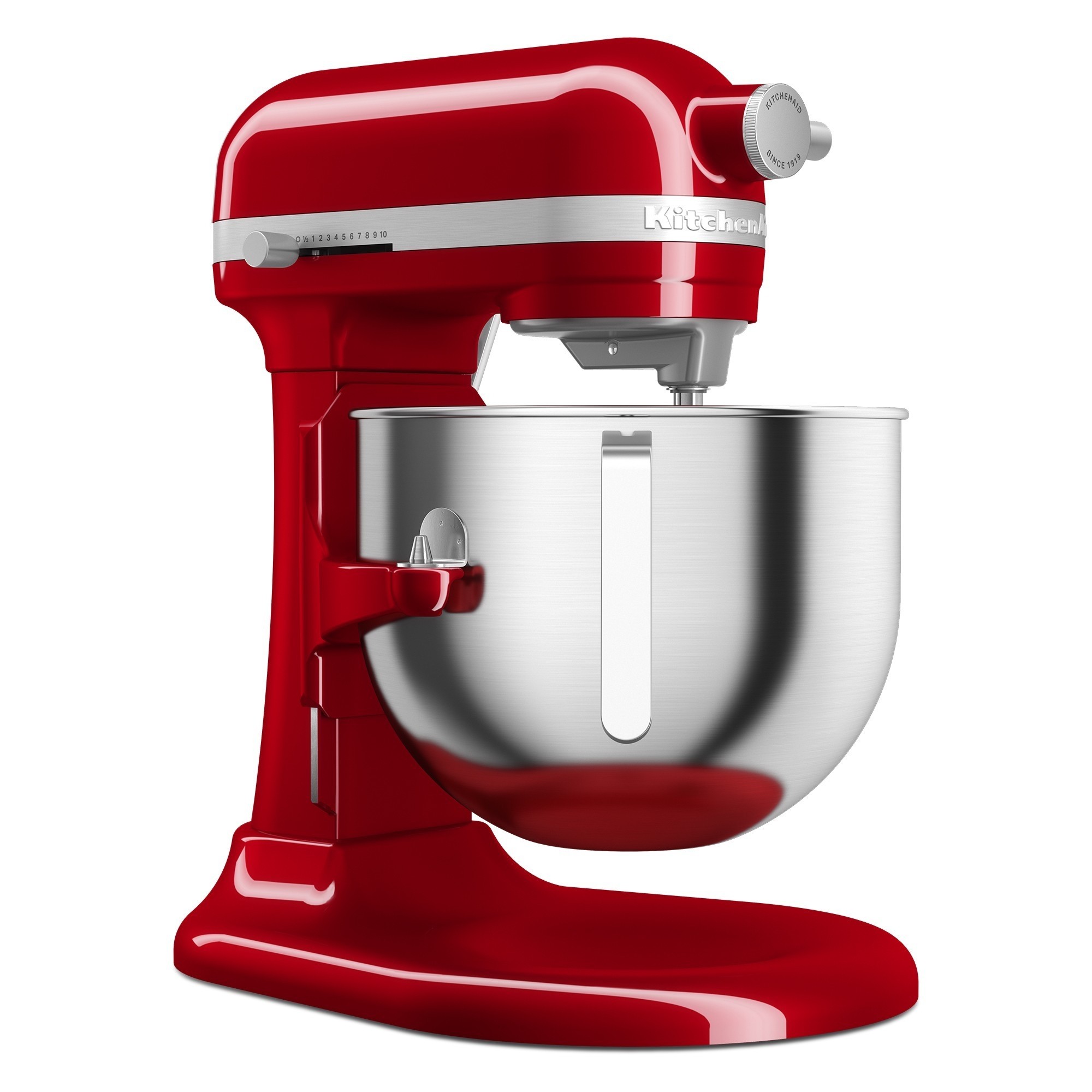 Mixer model Heavy Duty, culoare rosie, cu lift pentru actionarea pe verticala a cuvei, putere 375 W