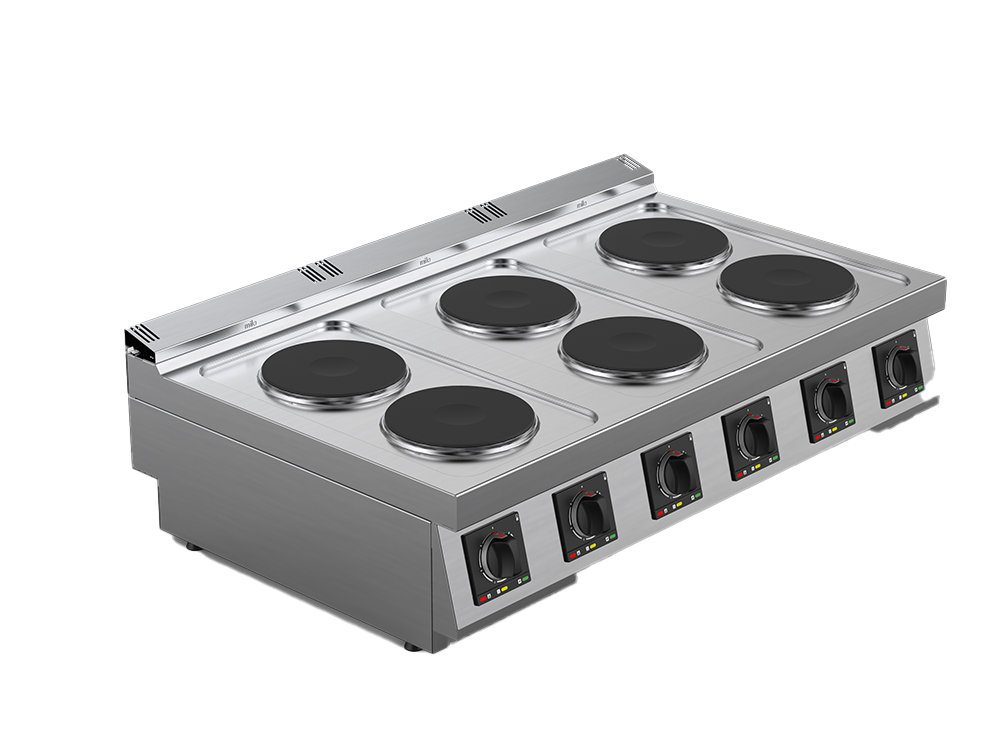 Masina de gatit cu plite rotunde electrica cu 6 zone, putere totala 15600W 