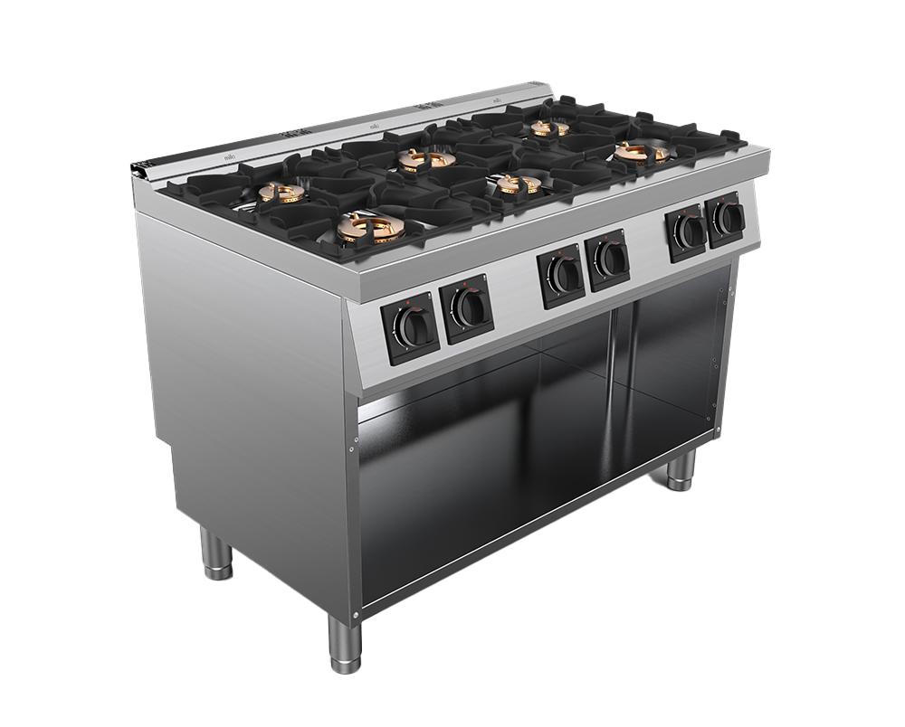 Masina de gatit alimentare gaz 6 arzatoare, putere totala 36000W