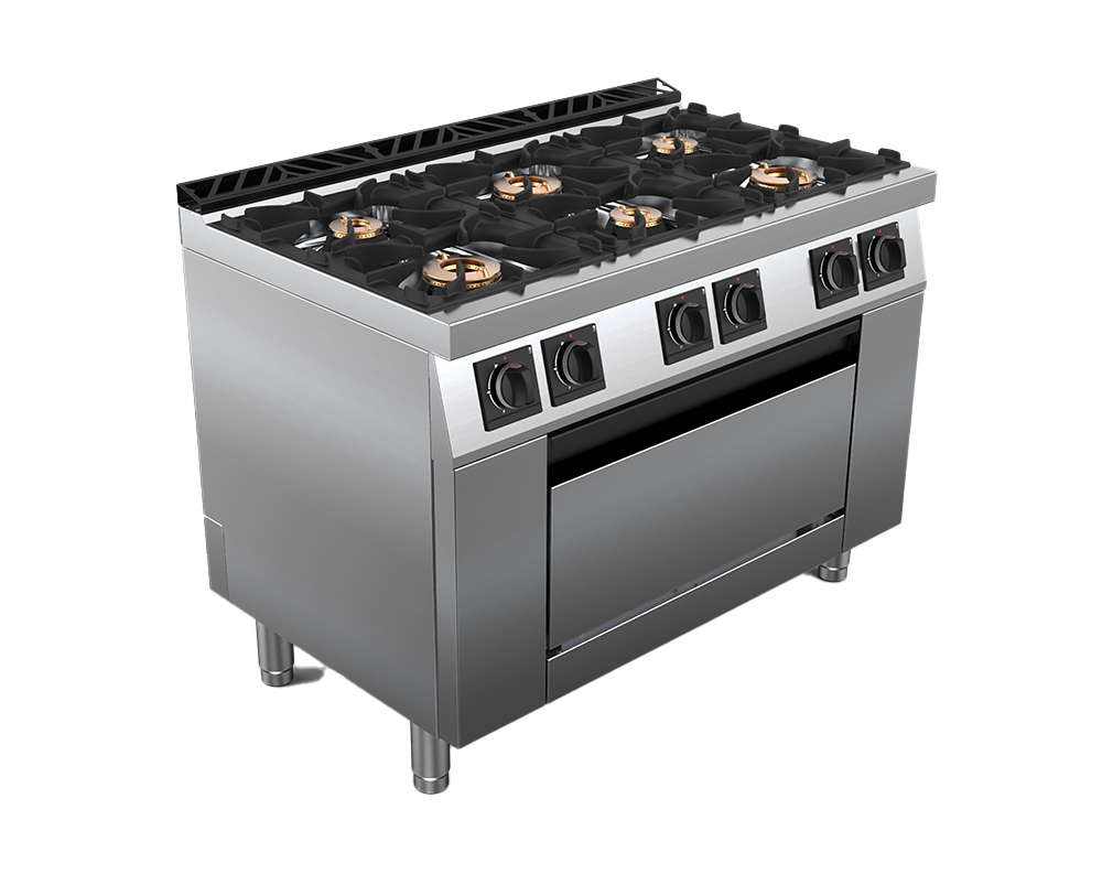 Masina de gatit alimentare gaz 6 arzatoare,  putere totala 43700W