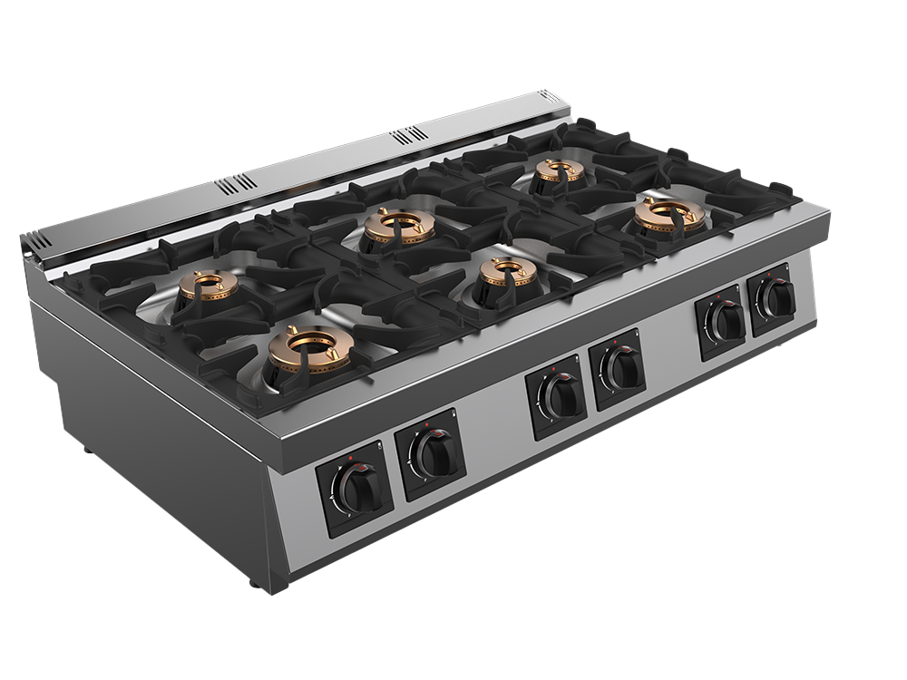 Masina de gatit alimentare gaz 6 arzatoare, putere totala 36000W