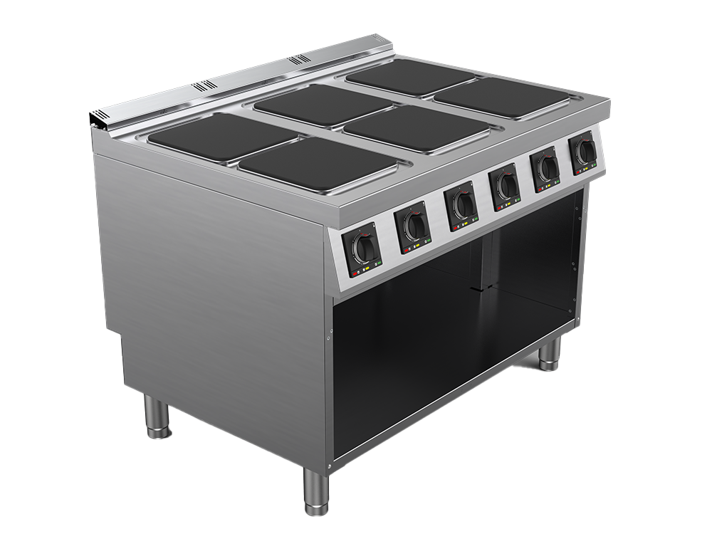 Masina de gatit cu plite patrate electrica cu 6 zone, putere totala 24000W