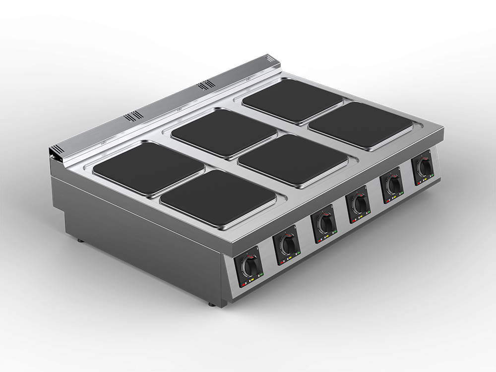 Masina de gatit cu plite patrate electrica cu 6 zone, putere totala 24000W