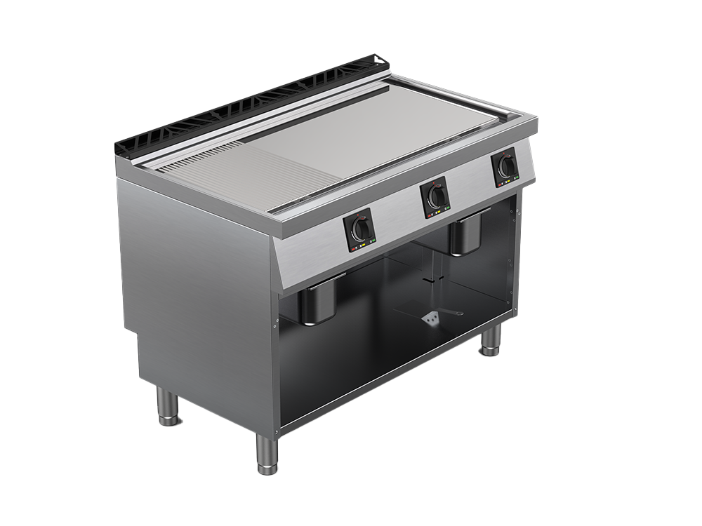 Fry top electric suprafata mixta cromata, putere 15300W