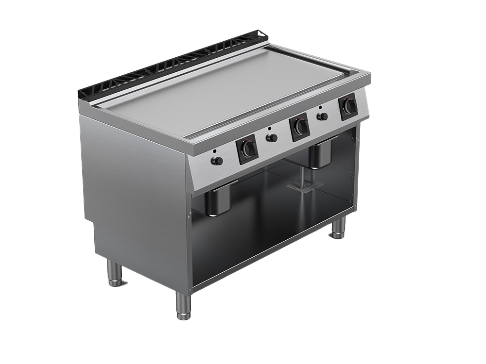 Fry top alimentare gaz suprafata neteda, putere totala 21000W