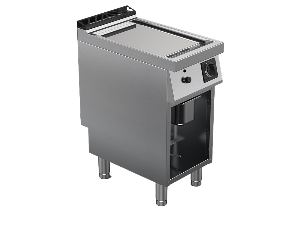 Fry top alimentare gaz suprafata neteda cromata, putere totala 7000W 