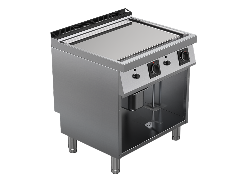 Fry top alimentare gaz suprafata neteda cromata, inox, putere totala 14000W 