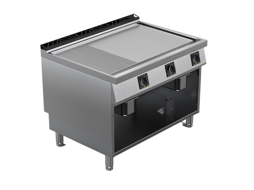 Fry top electric suprafata mixta, putere totala 19800W