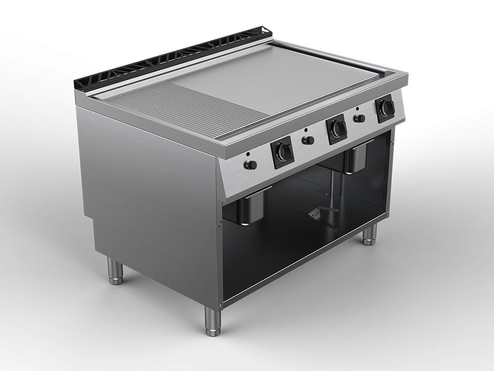 Fry top electric suprafata mixta, putere totala 24000W 