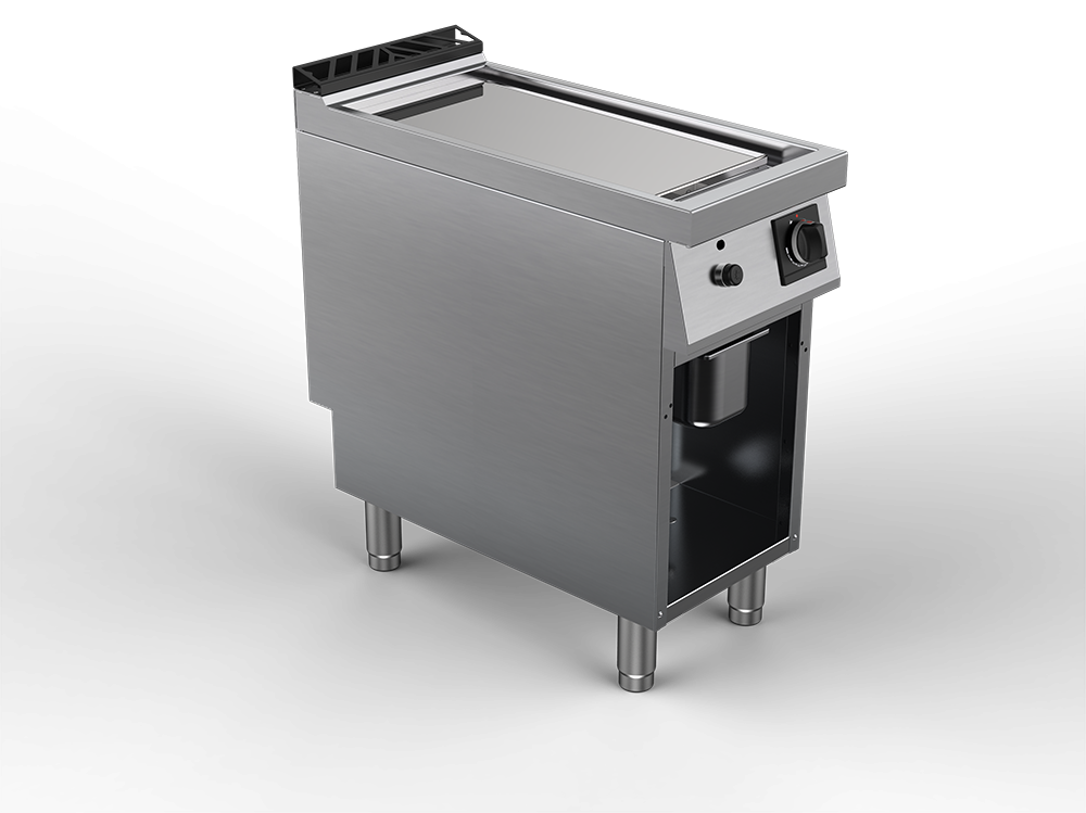 Fry top alimentare gaz suprafata neteda cromata, putere totala 8000W