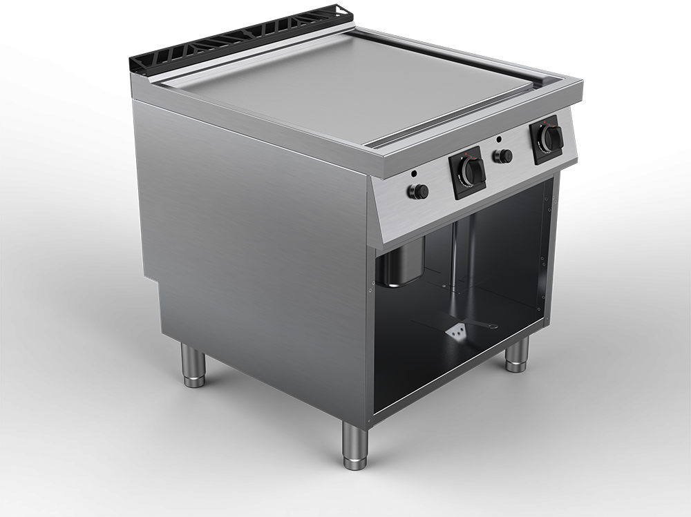 Fry top alimentare gaz suprafata neteda, inox, putere totala 16000W 