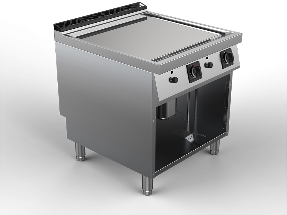 Fry top alimentare gaz suprafata neteda cromata, putere totala 16000W 