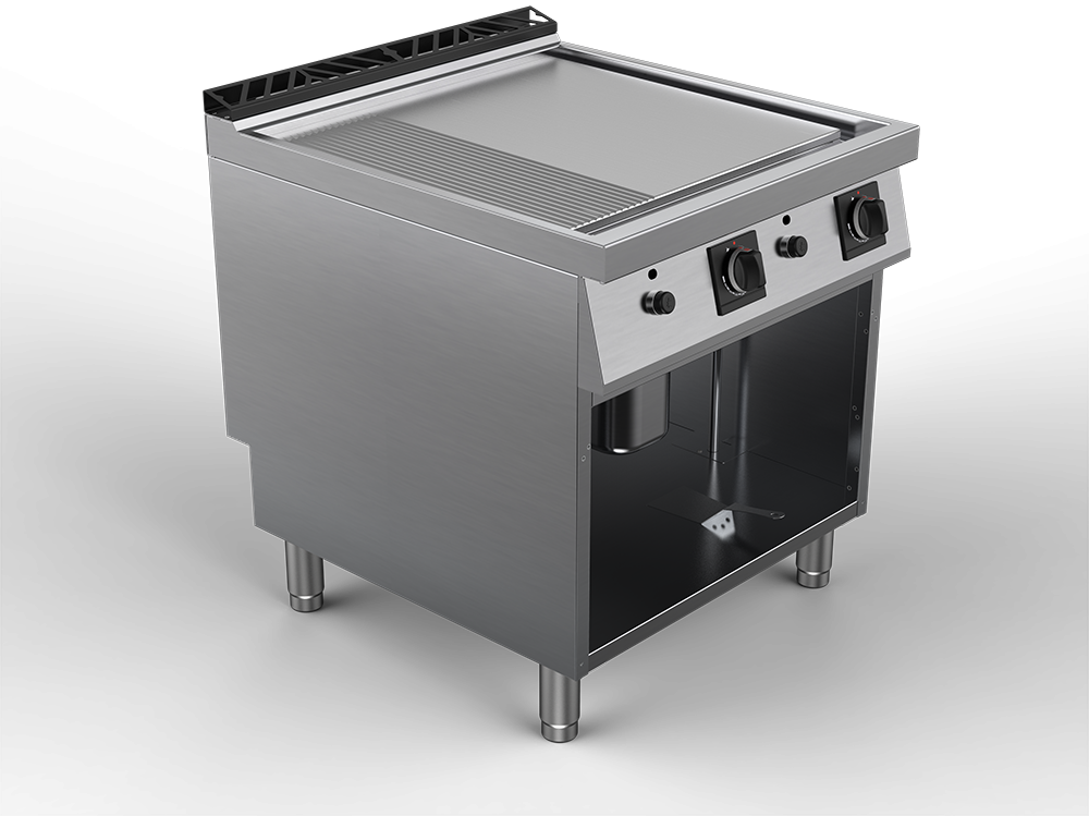 Fry top electric suprafata mixta, inox, putere totala 16000W 