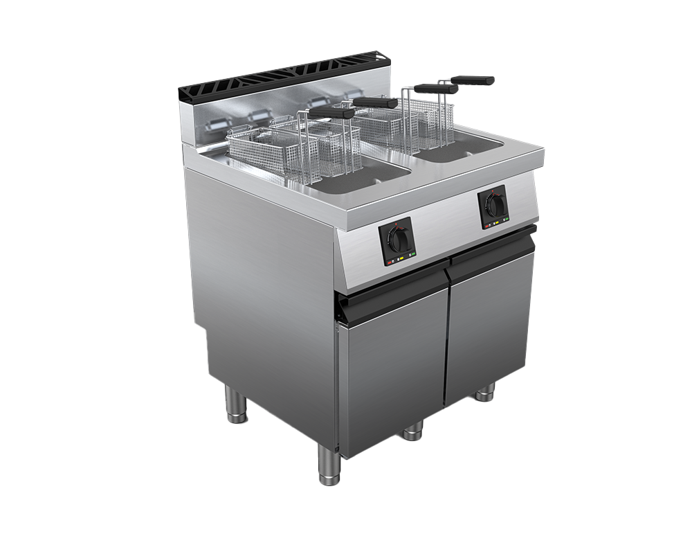 Friteuza alimentare gaz 2 cuve capacitate 15 litri, putere 32000