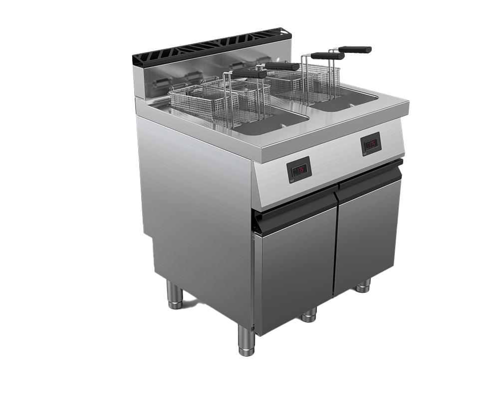 Friteuza alimentare gaz 2 cuve capacitate 15 litri, putere 32000W