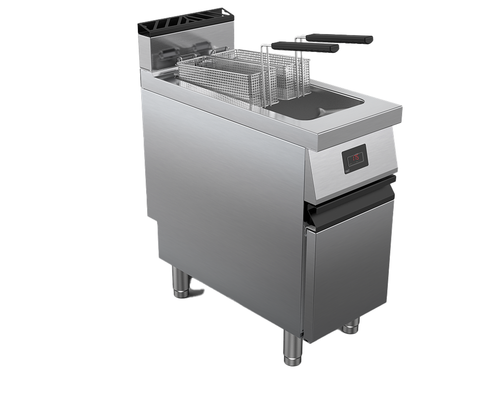 Friteuza alimentare gaz 1 cuva capacitate 20 litri, putere totala 21000W 