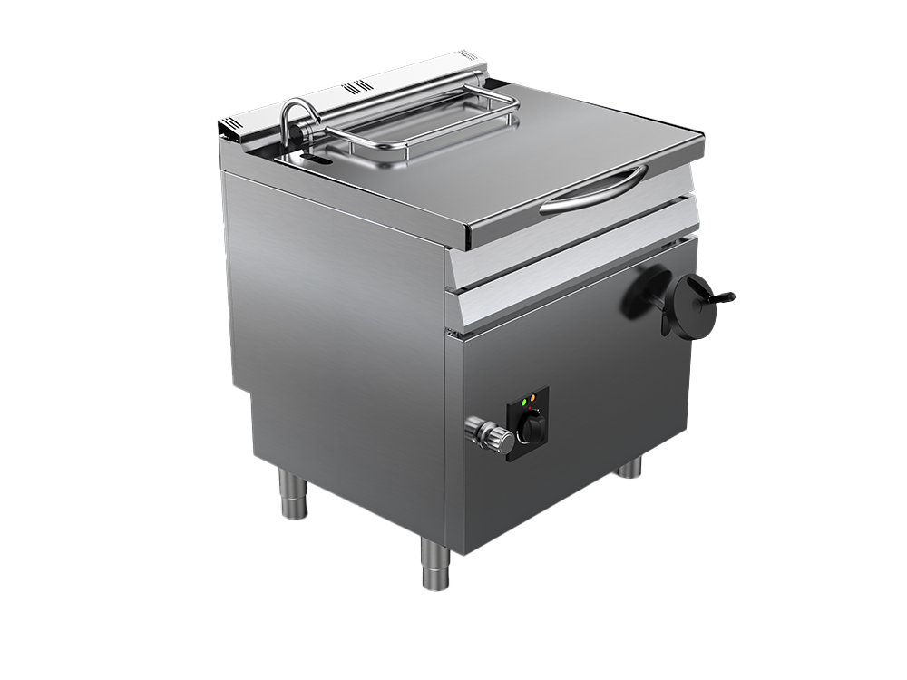 Tigaie basculanta electrica capacitate 55 litri, alimentare 380V, putere totala 8700W, greutate 130kg