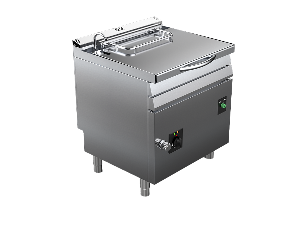 Tigaie basculanta electrica capacitate 55 litri, alimentare 380V, putere totala 8700W, greutate 130kg