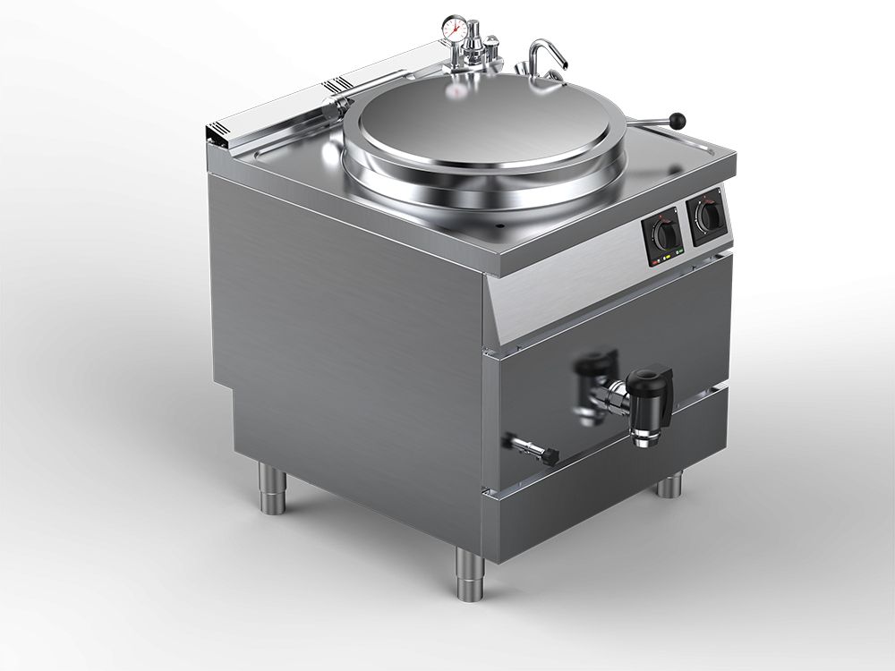 Marmita electrica incalzire indirecta capacitate 100 litri, inox, putere totala 16000W