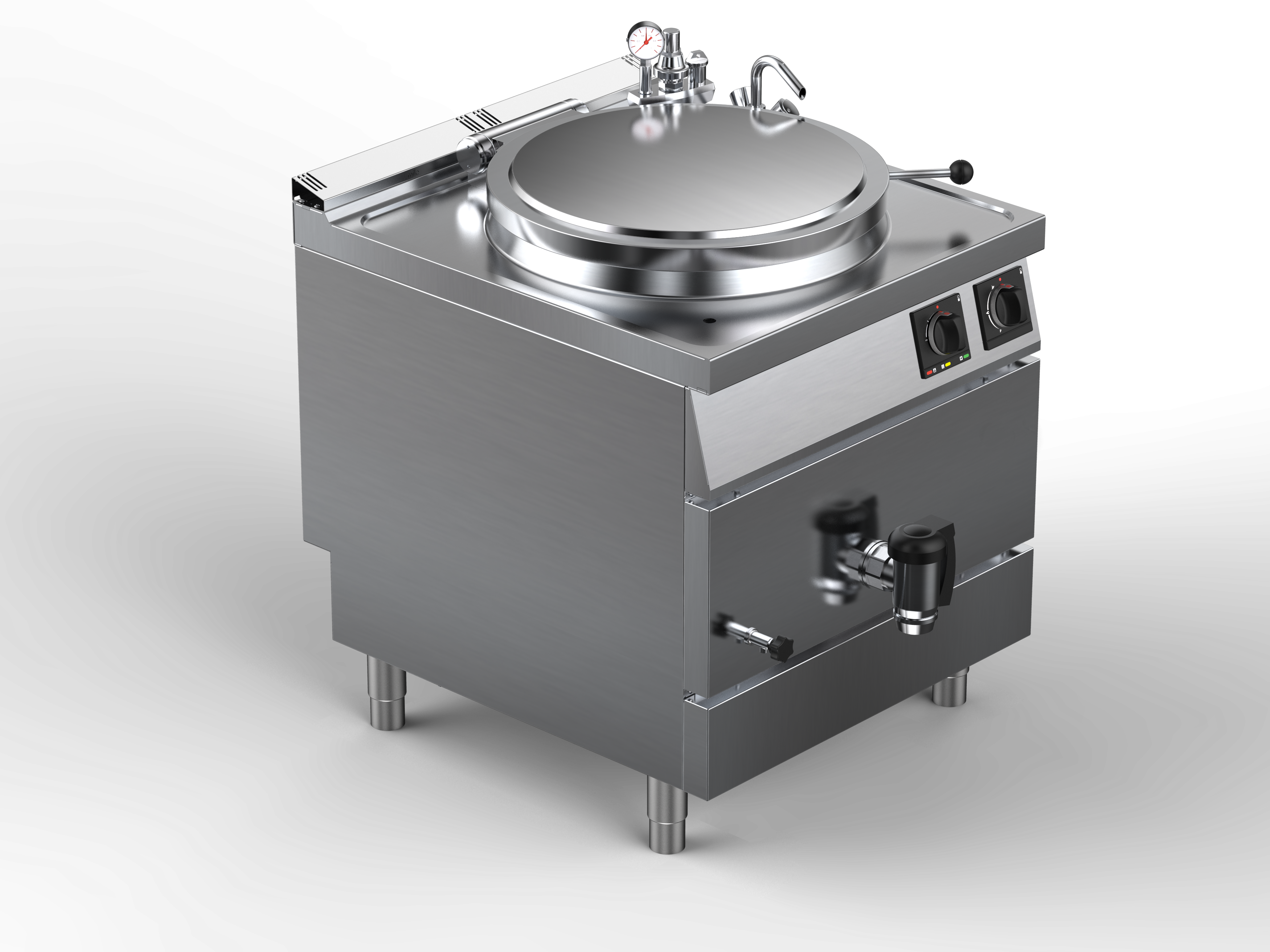 Marmita electrica incalzire indirecta capacitate 150 litri, inox, putere totala 18000W