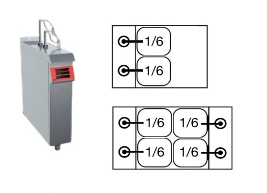 Cos paste maner stanga, GN 1/6 pentru masina de fiert paste
