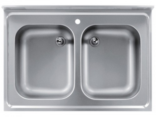 Spalator cu 2 cuve, inox, picioare reglabile, dimensiuni externe 1300x600x850h mm