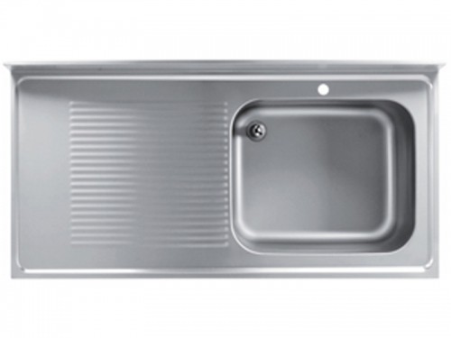 Spalator cu o cuva, picurator pe stanga si inaltator la perete, inox, dimensiuni cuva 500x400x250h mm, dimensiuni externe 1200x600x850h mm