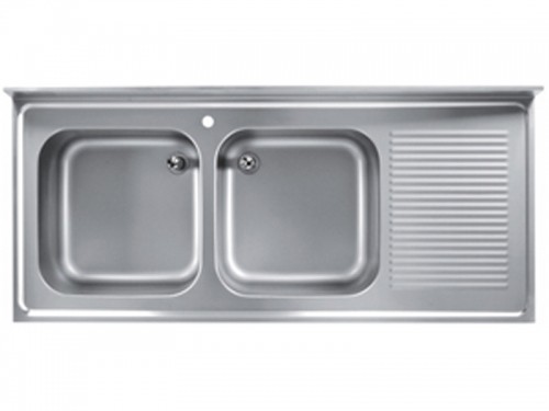 Spalator cu 2 cuve, picurator pe dreapta, dimensiuni cuva 500x400x250h mm, dimensiuni externe 1800x600x850h mm