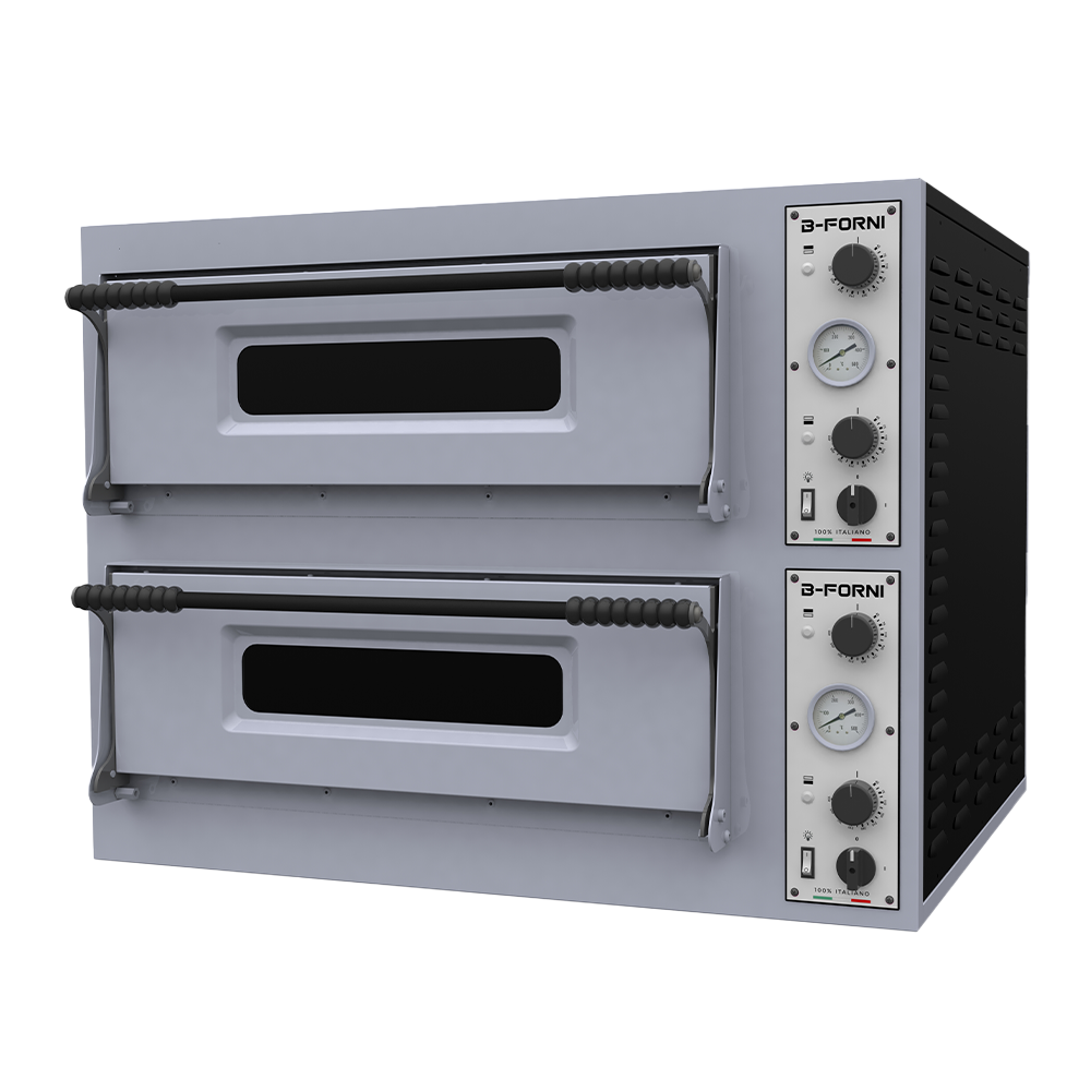 Cuptor de pizza  manual  cu 2 camere de coacere, capacitate 2x6 pizza cu diametrul 32 cm