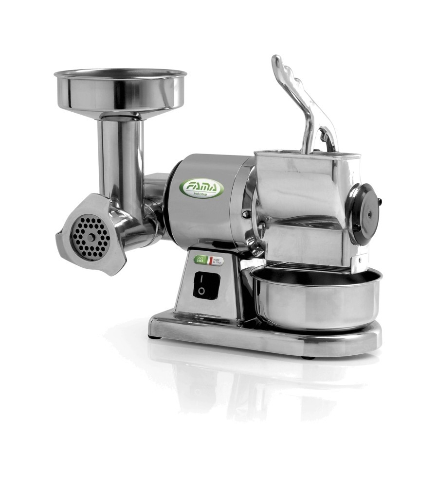 Masina de tocat carne, din inox, productivitate 50kg carne/ora, 50kg paine/ora, 30kg branza/ora, alimentare 220V, putere instalata: 380W