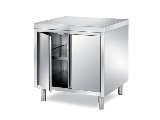 Masa de lucru cu 2 usi batante, polita intermediara, picioare reglabile, dimensiuni 1100x800x850h mm