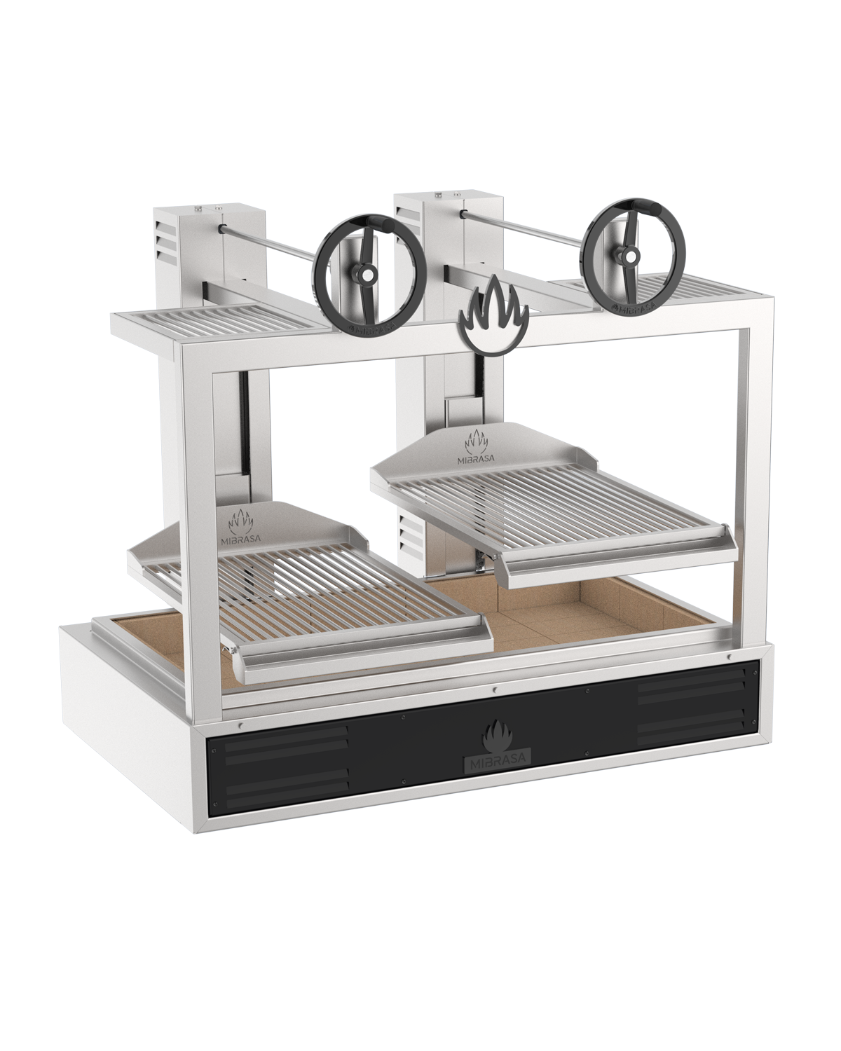 Gratar dublu pe carbuni Parrilla, Mibrasa, putere 4800W, dimensiuni 1265x863x1143hmm