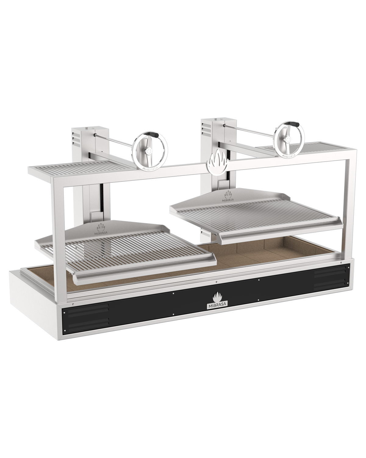 Gratar dublu pe carbuni Parrilla, Mibrasa, putere 6000W, dimensiuni 2077x863x1143hmm