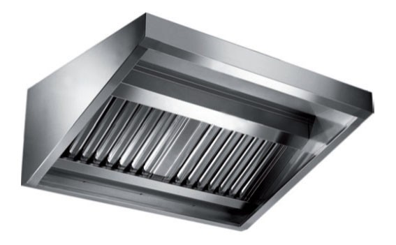 Hota profesionala de perete din inox, cu 6 filtre, putere aspiranta 3400mc/h, cu motor