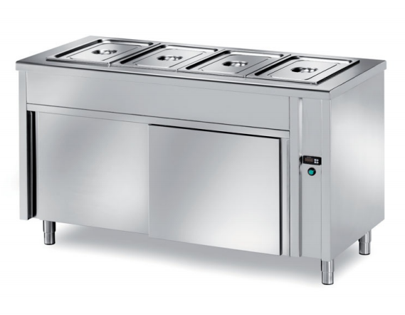 Masa calda bain-marie self-service, capacitate 2xGN1/1, cuva h 200, putere 2000W