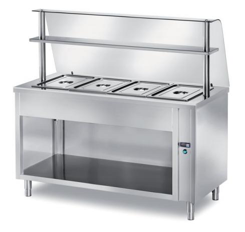 Masa calda self-service, capacitate 4xGN1/1, h 200, structura din inox