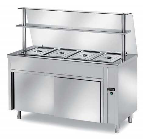 Masa calda bain-marie, self-service, capacitate 4xGN1/1, h 200, structura din inox