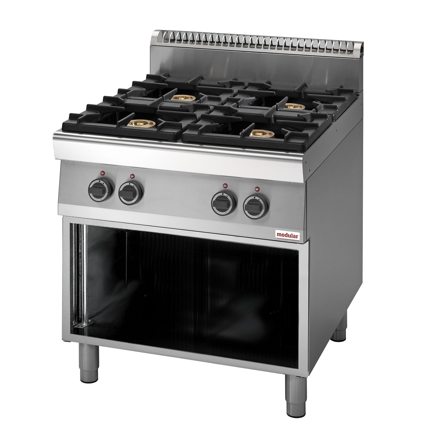 Masina de gatit, alimentare gaz, 4 ochiuri, putere 2x3700W, 2x5500W, dimensiune (LxlxH mm): 700x700x850, greutate: 64kg