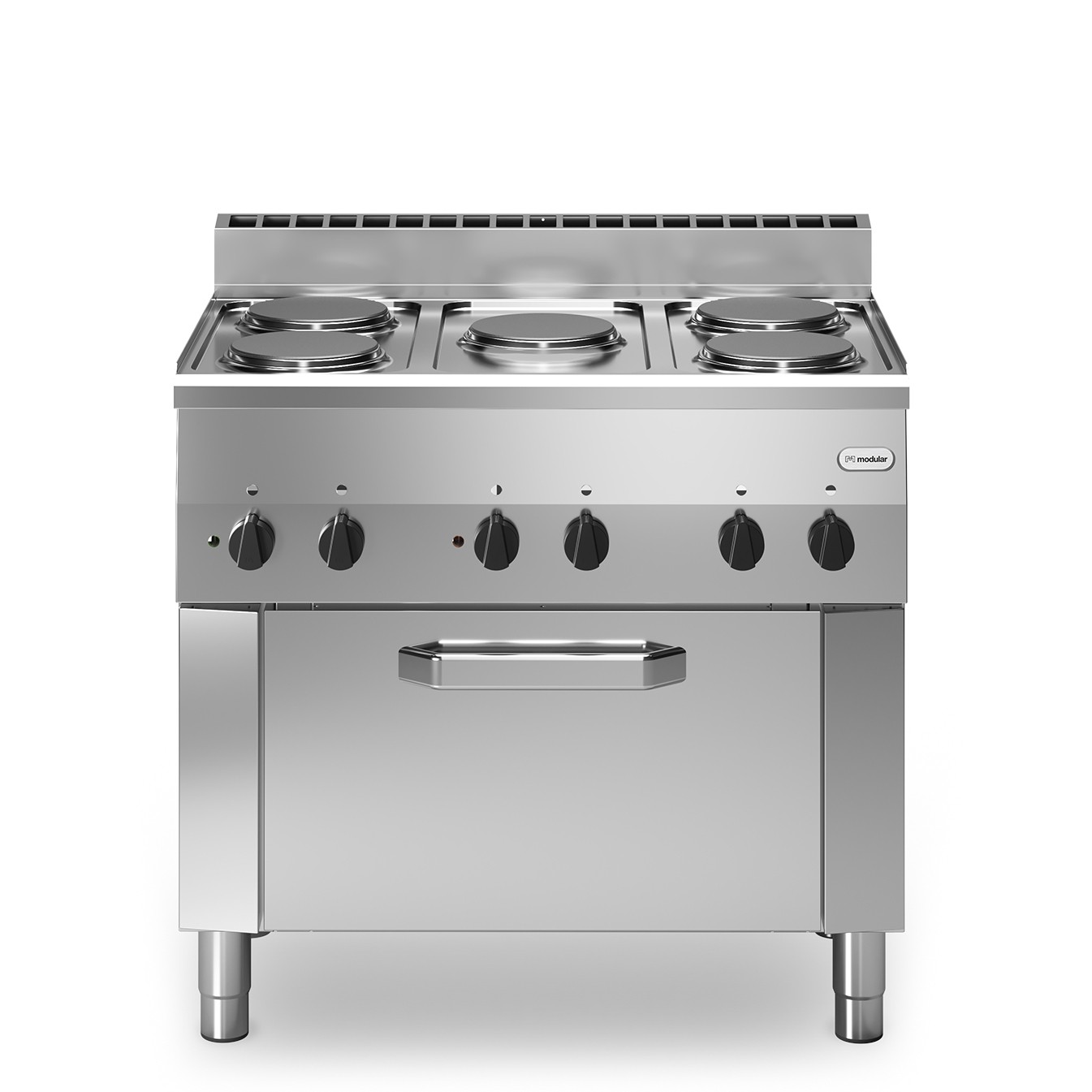 Masina de gatit, electrica, 5 plite rotunde, cuptor electric ventilat, putere cuptor 3000W, putere electrica totala 13000W