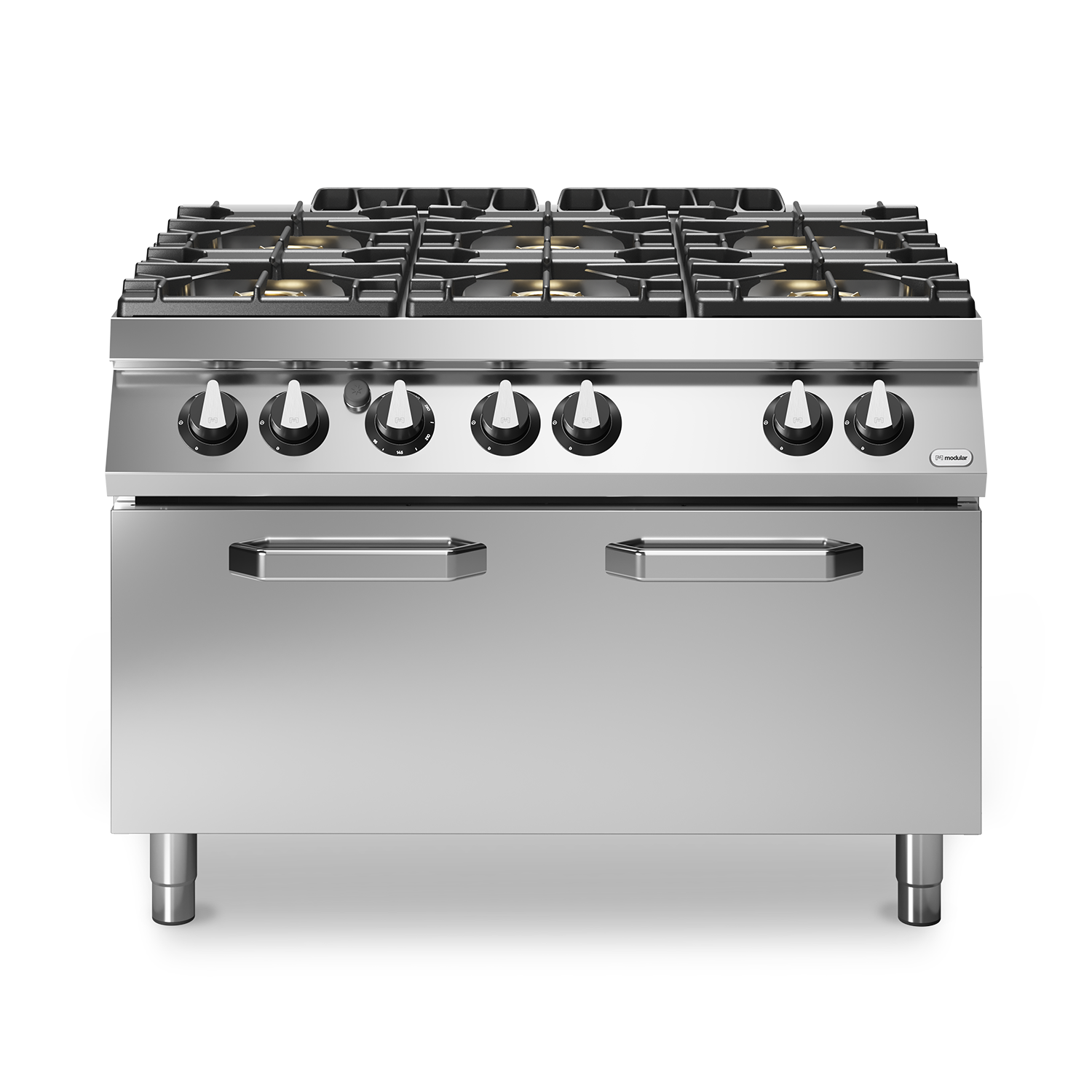 Masina de gatit, alimentare gaz, 6 ochiuri, cuptor static cu alimentare gaz, putere cuptor 12000W, putere totala gaz 49000W