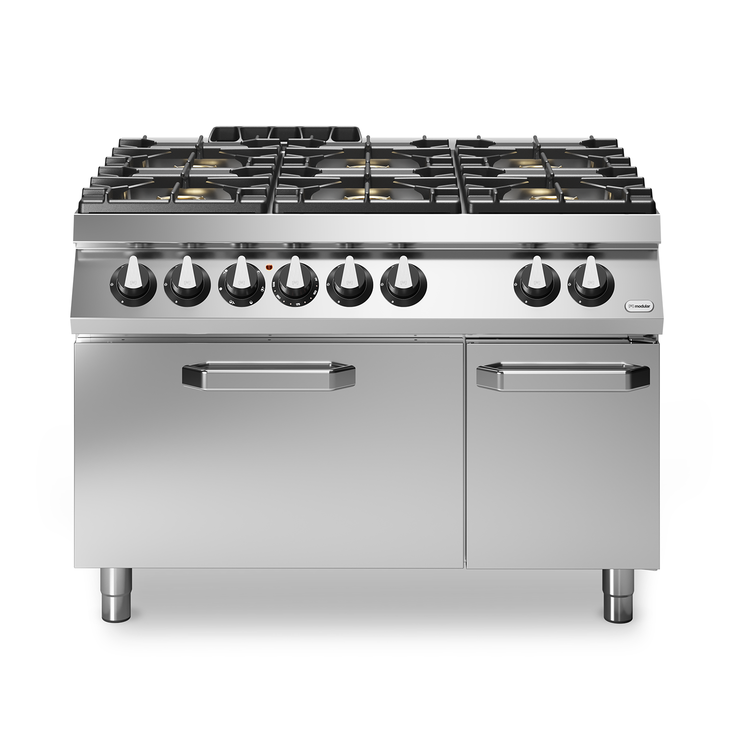 Masina de gatit, alimentare gaz, 6 ochiuri, cuptor electric static, putere electrica totala 6000W, putere totala gaz 37000W