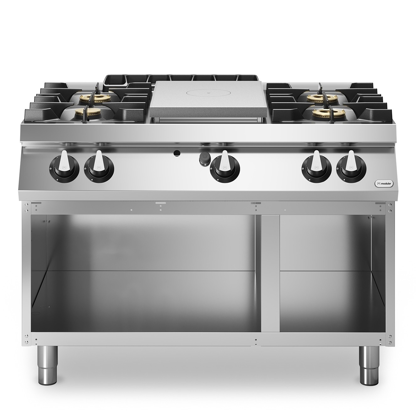 Masina de gatit cu plita unica, alimentare gaz, 4 ochiuri, baza deschisa, putere totala gaz 27500W