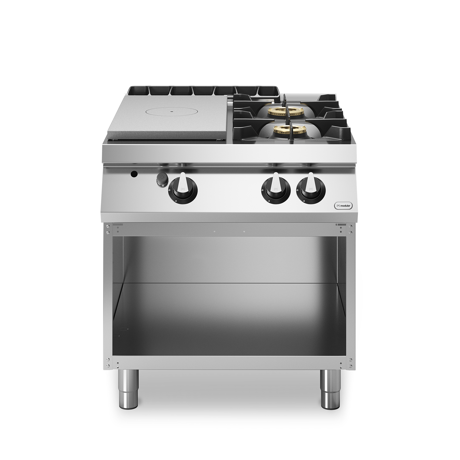 Masina de gatit cu plita unica, alimentare gaz, 2 ochiuri, baza deschisa, putere totala gaz 23000W