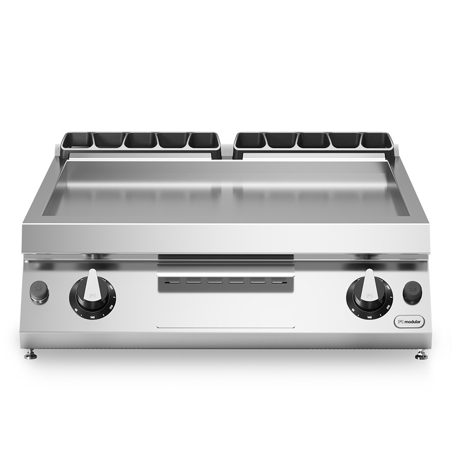 Fry top, alimentare gaz, suprafata neteda cromata, model de banc