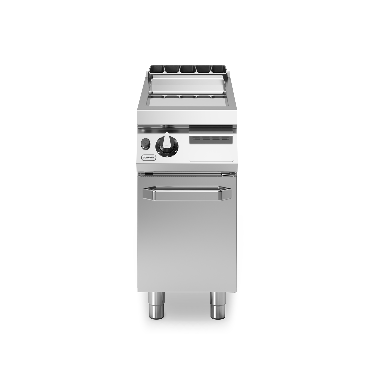 Fry top, alimentare gaz, suprafata neteda cromata, baza inchisa, putere 10500W