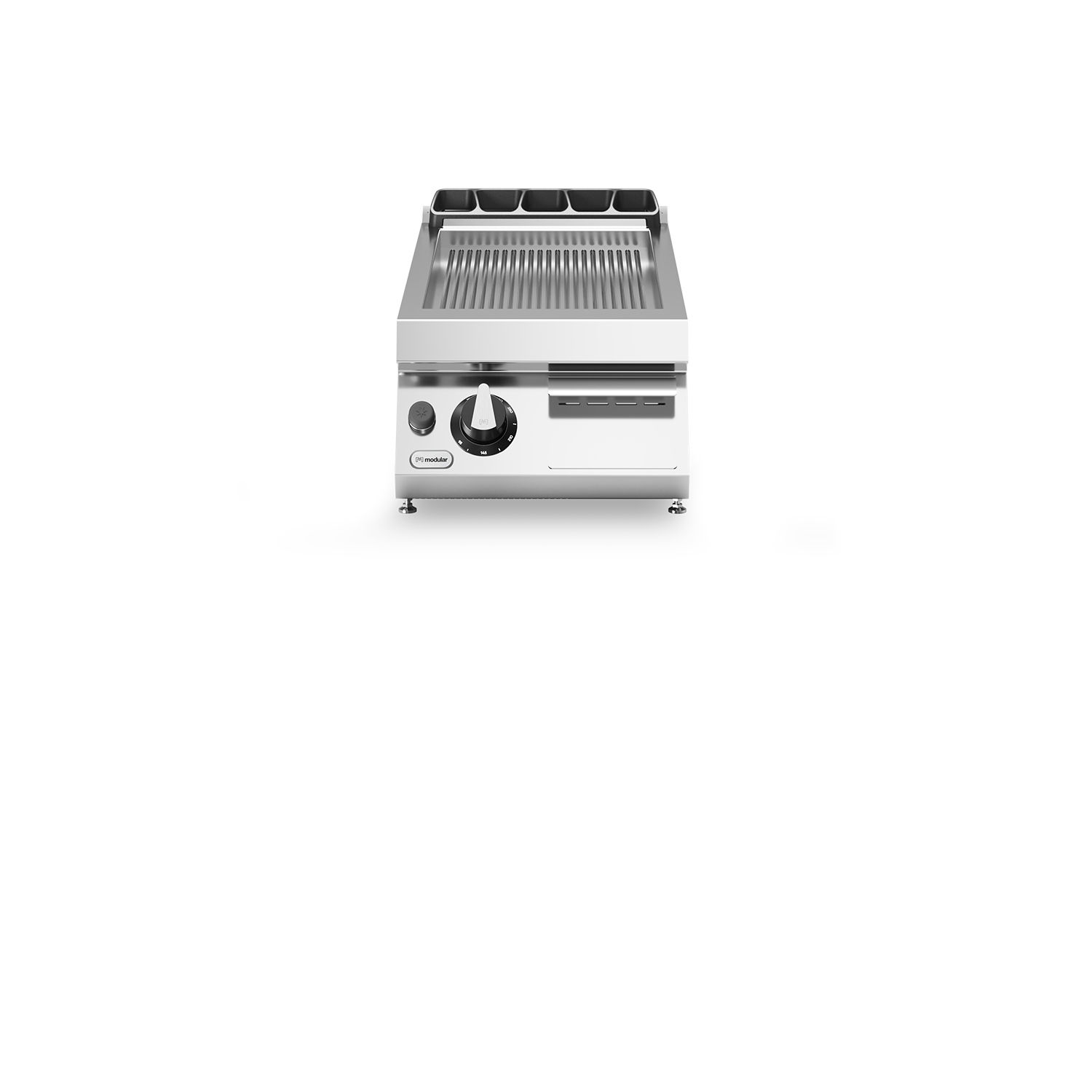 Fry top, alimentare gaz, suprafata striata cromata, model de banc, putere 10500W