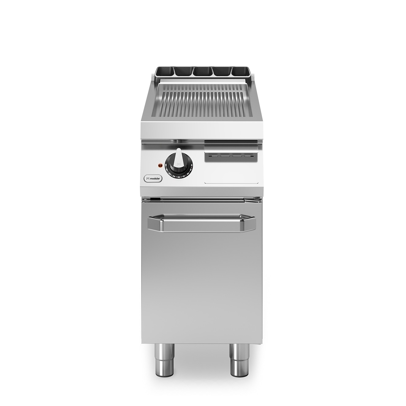 Fry top, electric, suprafata striata cromata, baza inchisa