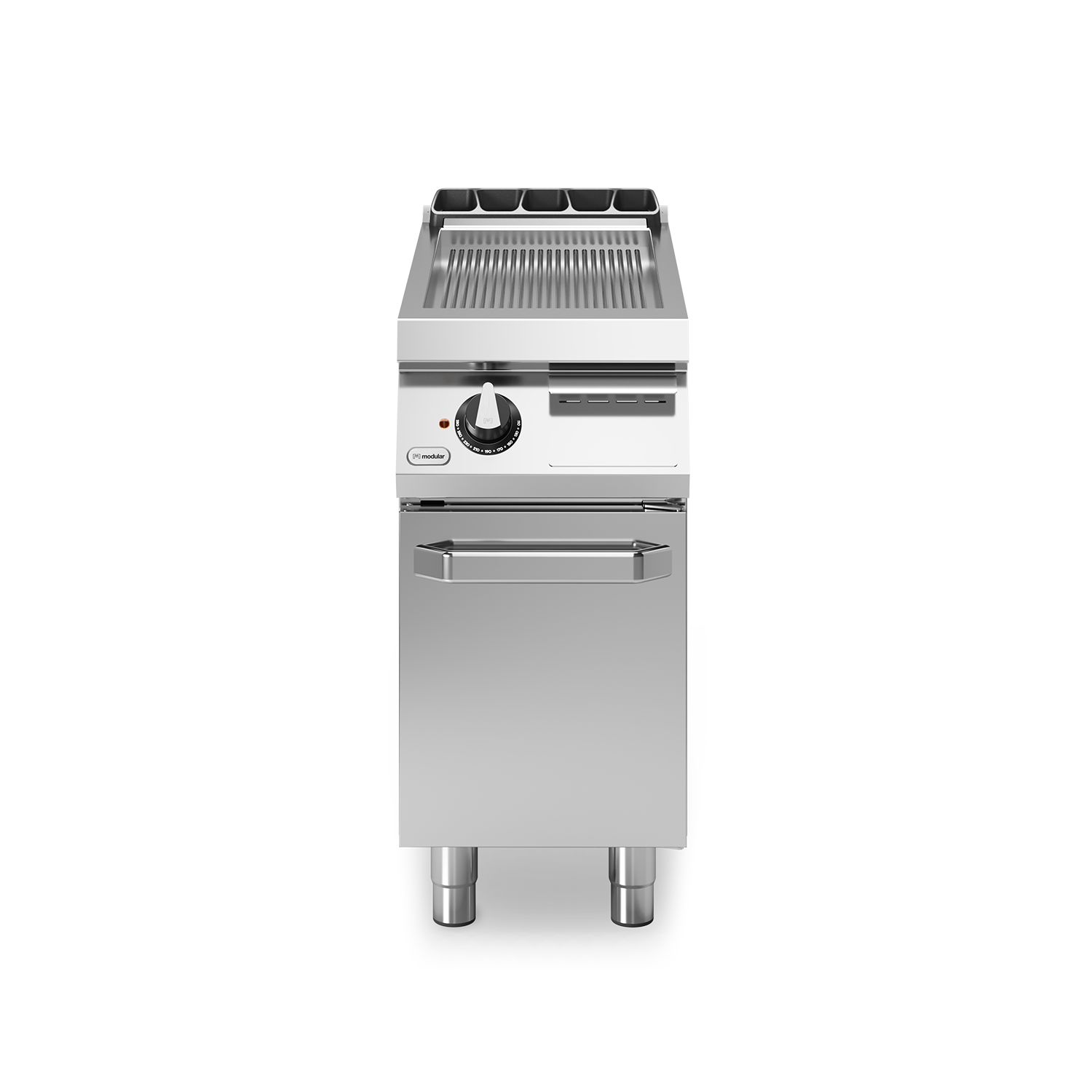 Fry top, electric, suprafata striata cromata, baza inchisa, putere 7500W