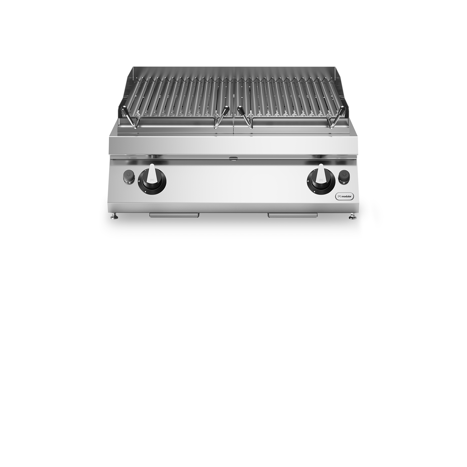 Gratar cu roca vulcanica, 2 zone de gatit, model de banc