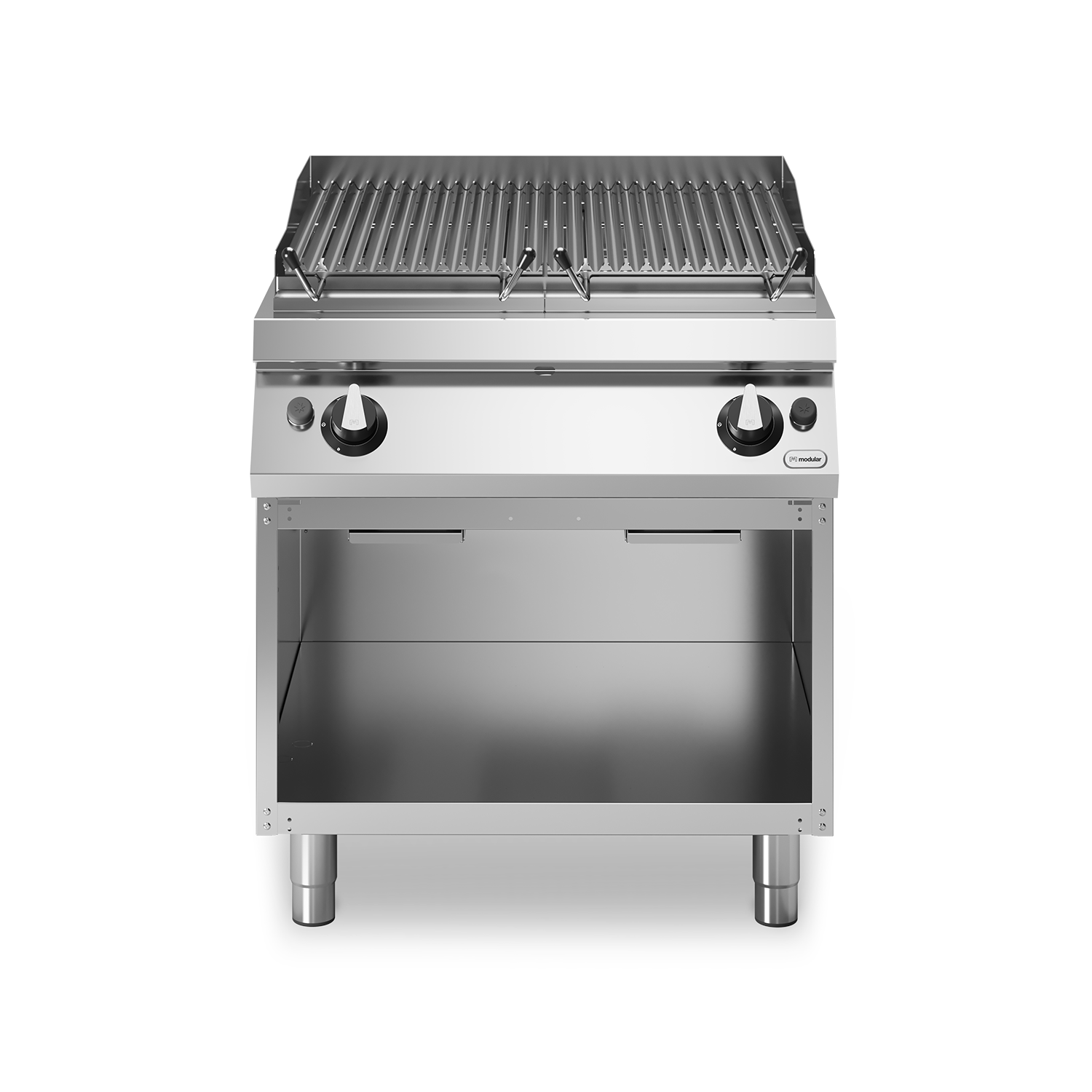 Gratar cu roca vulcanica, 2 zone de gatit